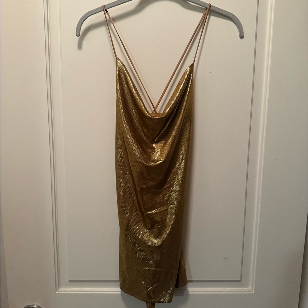 12th Tribe Gold Mini Dress